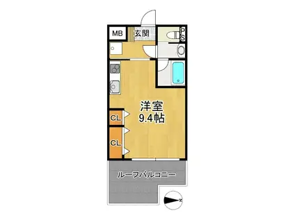 ザ・ネスト(ワンルーム/2階)の間取り写真