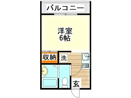 LAアパルトマン(1K/2階)の間取り写真