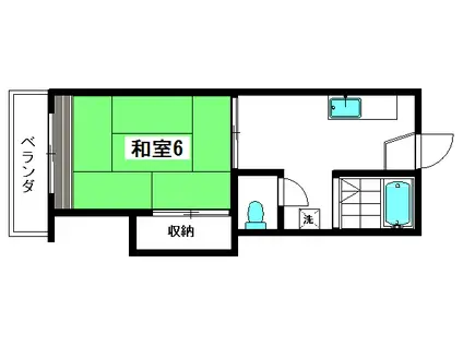貸マンション 1K 北馬込2丁目(1K/2階)の間取り写真