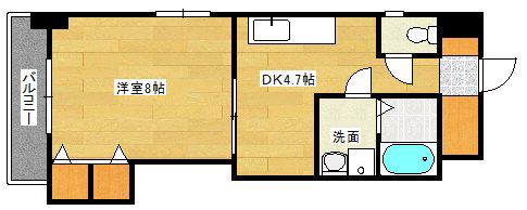 クレセールフルタ(1DK/6階)の間取り写真
