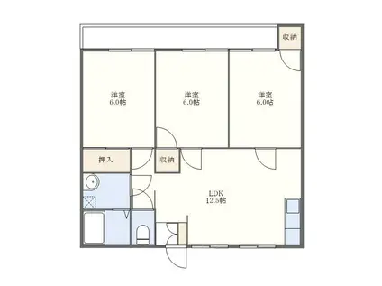 メナージュ・ユニ(3LDK/2階)の間取り写真