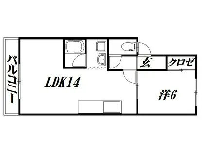 サンライト西伊場(1LDK/3階)の間取り写真