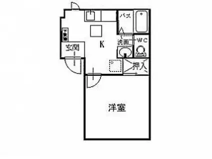 セ・グリッシーヌII(1K/1階)の間取り写真