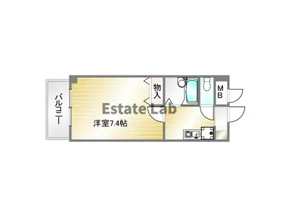 ファインコート北町(1K/5階)の間取り写真