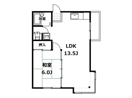 セゾンテルヌマNO.3(1LDK/2階)の間取り写真
