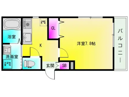 マージュ・和生(1K/3階)の間取り写真