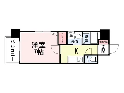 BERGAMOTTO片野駅前ベルガモット片野駅前(1K/9階)の間取り写真