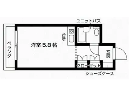 グリーンスクウェアー砧(ワンルーム/4階)の間取り写真
