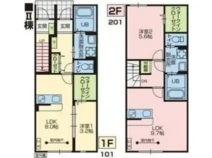 RESI NAGAIII(1LDK/2階)の間取り写真