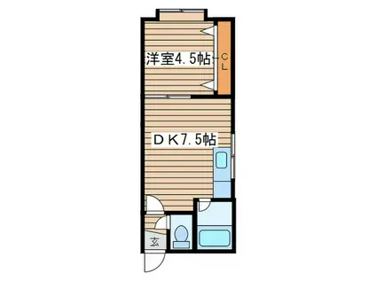 アークコート北15条(1DK/3階)の間取り写真