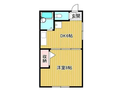 ハイツスタニ(1DK/2階)の間取り写真