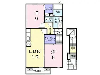アルドーレ I(2LDK/2階)の間取り写真