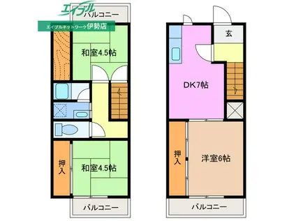 ミタックスマンション(3DK/2階)の間取り写真