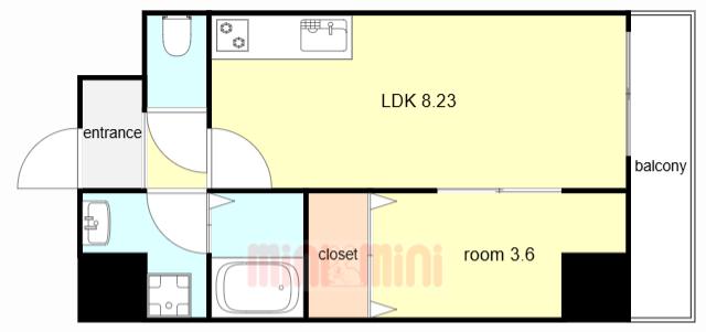MAISON PREMIER VI(1LDK/2階)の間取り写真