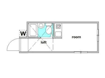 ボナールコーポ(ワンルーム/2階)の間取り写真
