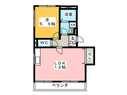 メゾン石神井(1LDK/1階)の間取り写真