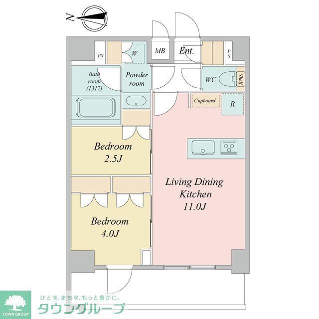 LIME RESIDENCE KAWAGUCHI イースト(2LDK/6階)の間取り写真