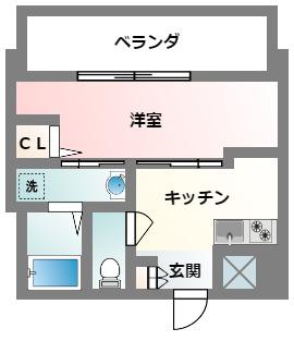 CASA BLANCA 泉崎(1K/6階)の間取り写真