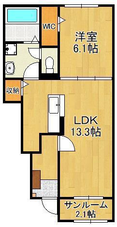 フォルト II(1LDK/1階)の間取り写真