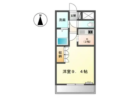 シャトー友喜(1K/1階)の間取り写真