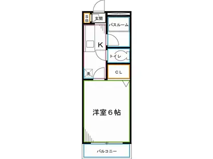 コーポグロリア(1K/1階)の間取り写真