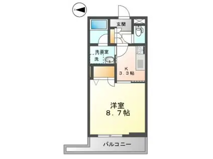 シャーメゾンステージ新山口駅前 A棟(1K/3階)の間取り写真