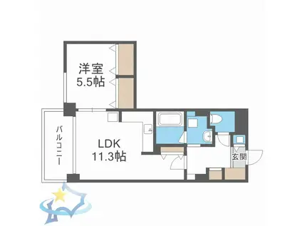 札幌まち家勇(1LDK/3階)の間取り写真