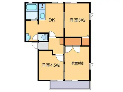 フォレストヴィラ(3DK/1階)の間取り写真