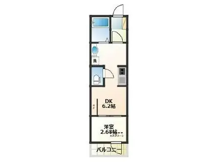 GRAND FORET(1DK/3階)の間取り写真