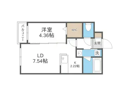 ESPOIR 本郷(1LDK/2階)の間取り写真