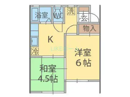 エムアールハイツ(2K/1階)の間取り写真