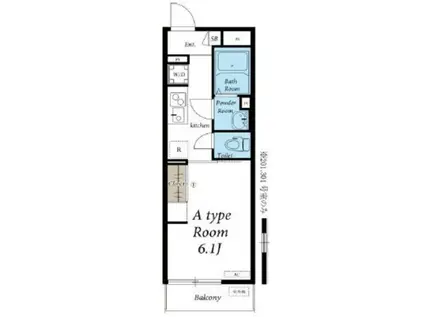 フレール(1K/2階)の間取り写真