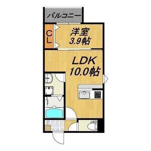 LECOCON岩倉V(1LDK/1階)の間取り写真