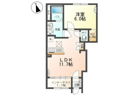 ナサキ クラッソ(1LDK/1階)の間取り写真