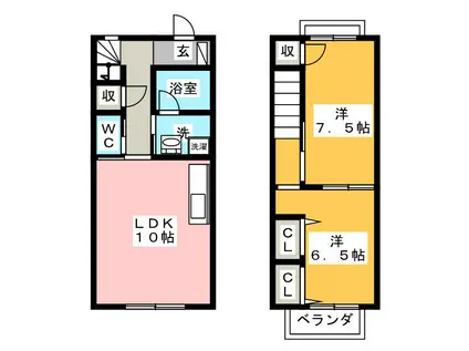 TIJUANA イースト(2LDK/2階)の間取り写真