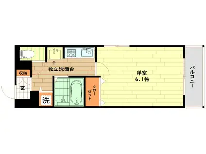 プレサンス梅田インテルノ(1K/10階)の間取り写真