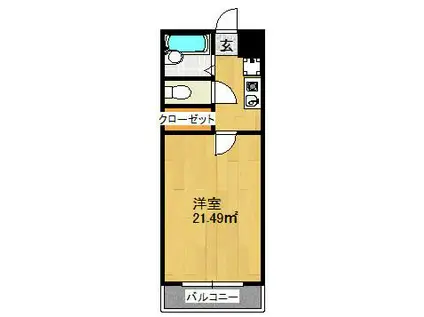 サンシティ五橋アヴァンツァーレ(1K/7階)の間取り写真