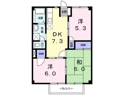 スマイル天満(3DK/2階)の間取り写真