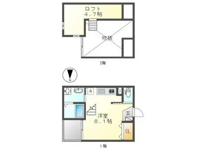 ジーピーラヴァーズ(ワンルーム/1階)の間取り写真