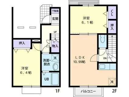 ARCADIA III(2LDK/1階)の間取り写真
