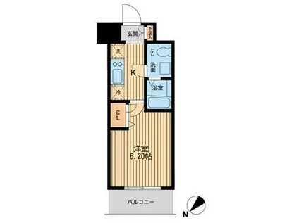 エコロジー潮見レジデンス(1K/4階)の間取り写真