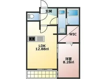 スマイルアパート相生(1LDK/3階)の間取り写真