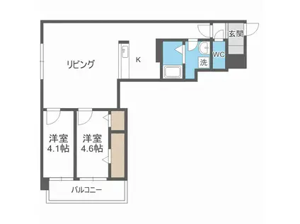 ビブレス月寒中央ステーション(2LDK/3階)の間取り写真