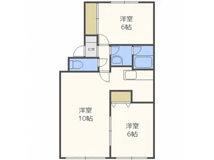 マリノス24(2LDK/1階)の間取り写真