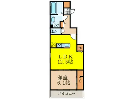 グレイスコート住吉本町(1LDK/1階)の間取り写真