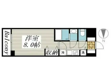 メゾンドヴィレ品川(1K/12階)の間取り写真