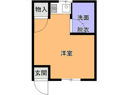 天神レジデンシャル(ワンルーム/1階)の間取り写真