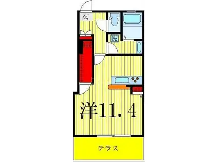 ひかりハイツ(ワンルーム/1階)の間取り写真