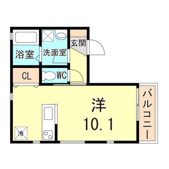 グランメール鳴尾町(ワンルーム/1階)の間取り写真