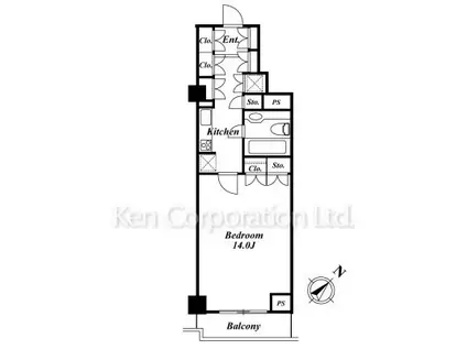 KDX代官山レジデンス(1K/3階)の間取り写真